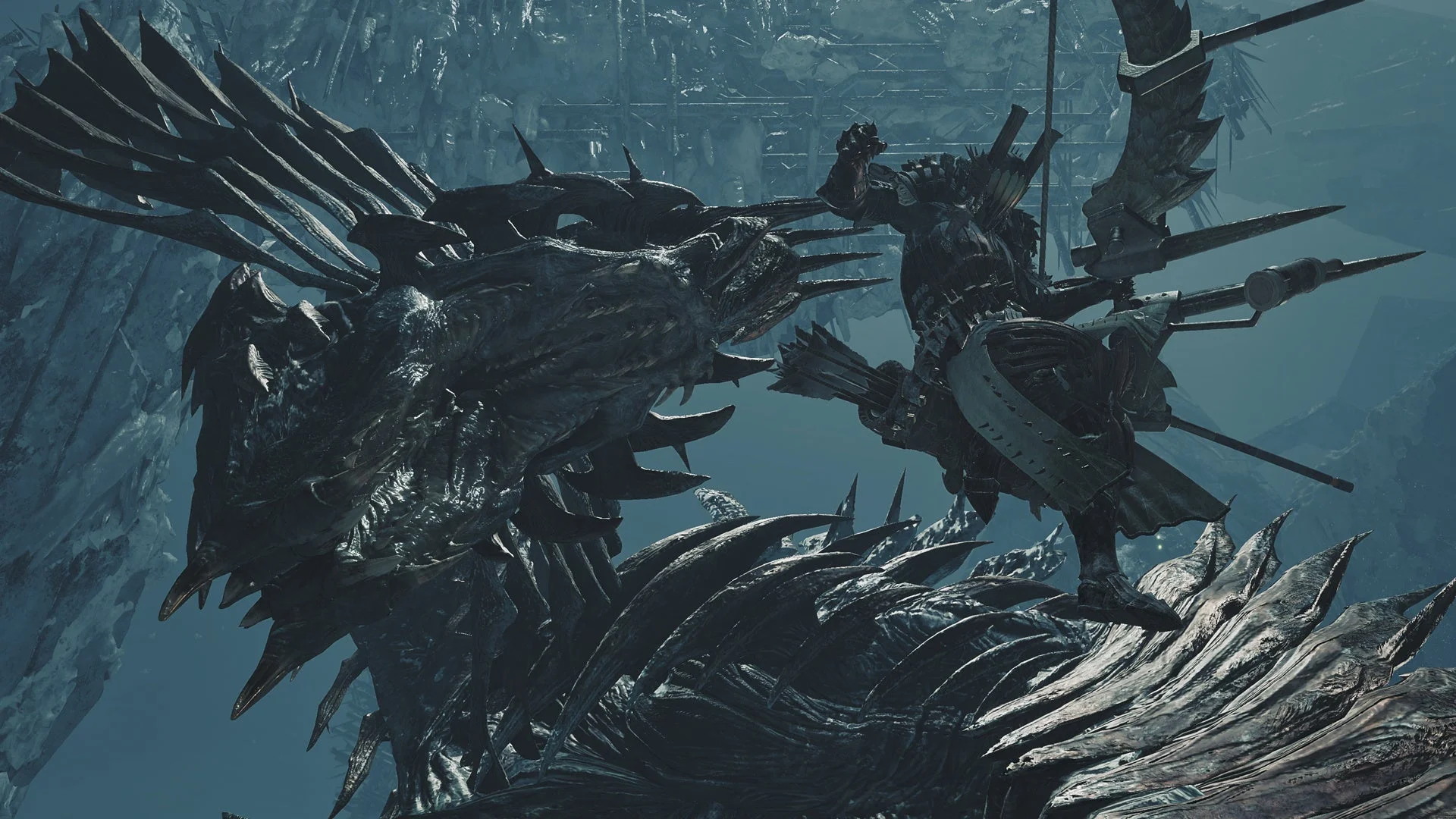 準決勝クエスト「凍てつく威信」に登場するジン・ダハドとハンター