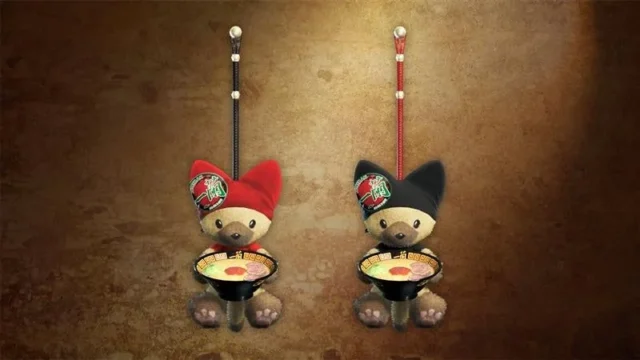 ゲーム内特典の「一蘭」スペシャルチャームセット(一蘭アイルー・赤/黒)