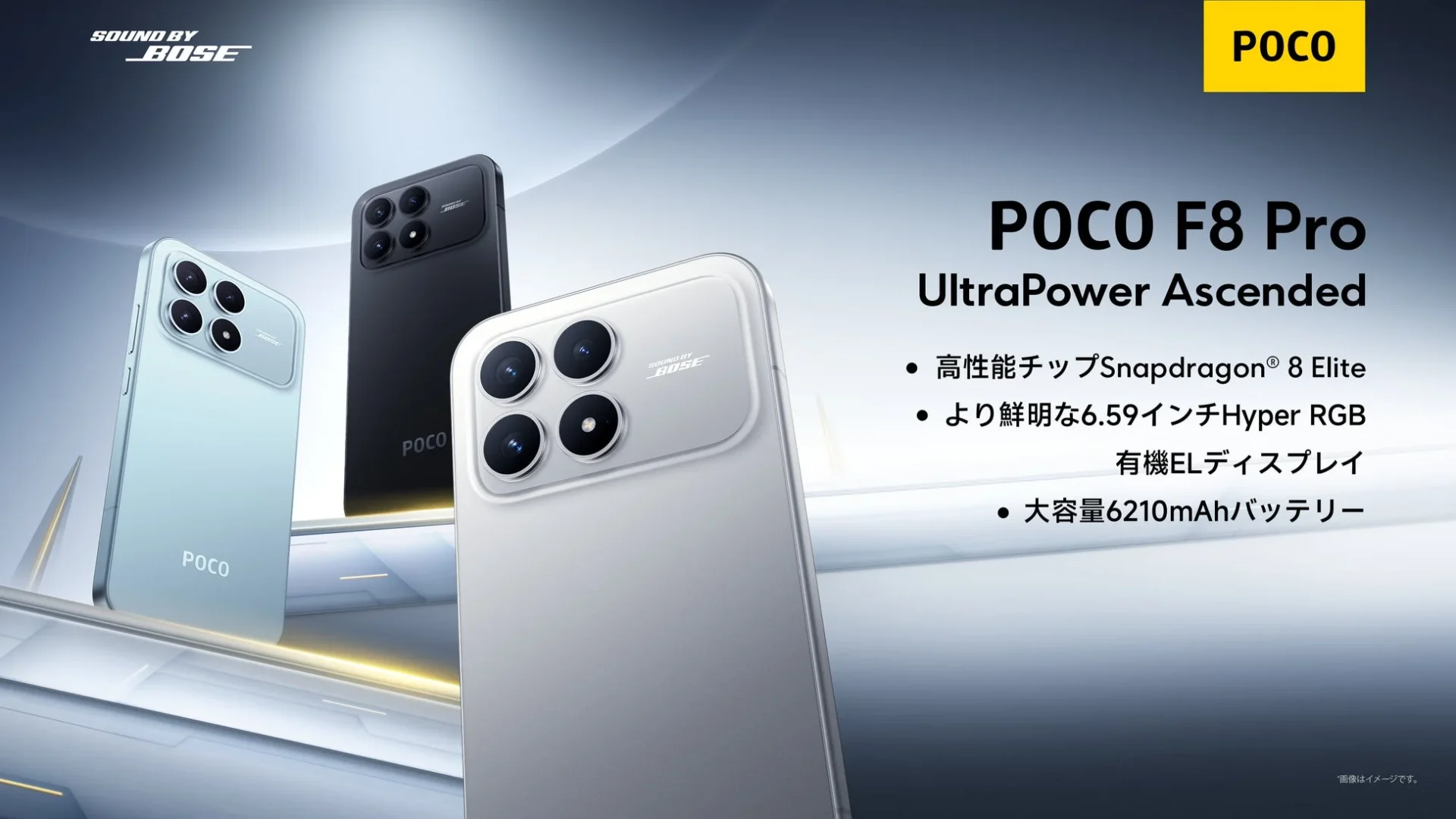POCO F8 Proの3色モデルと主要機能の紹介