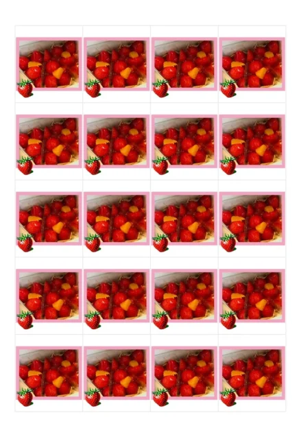 アプリで作成したフレークシール20分割の完成イメージ