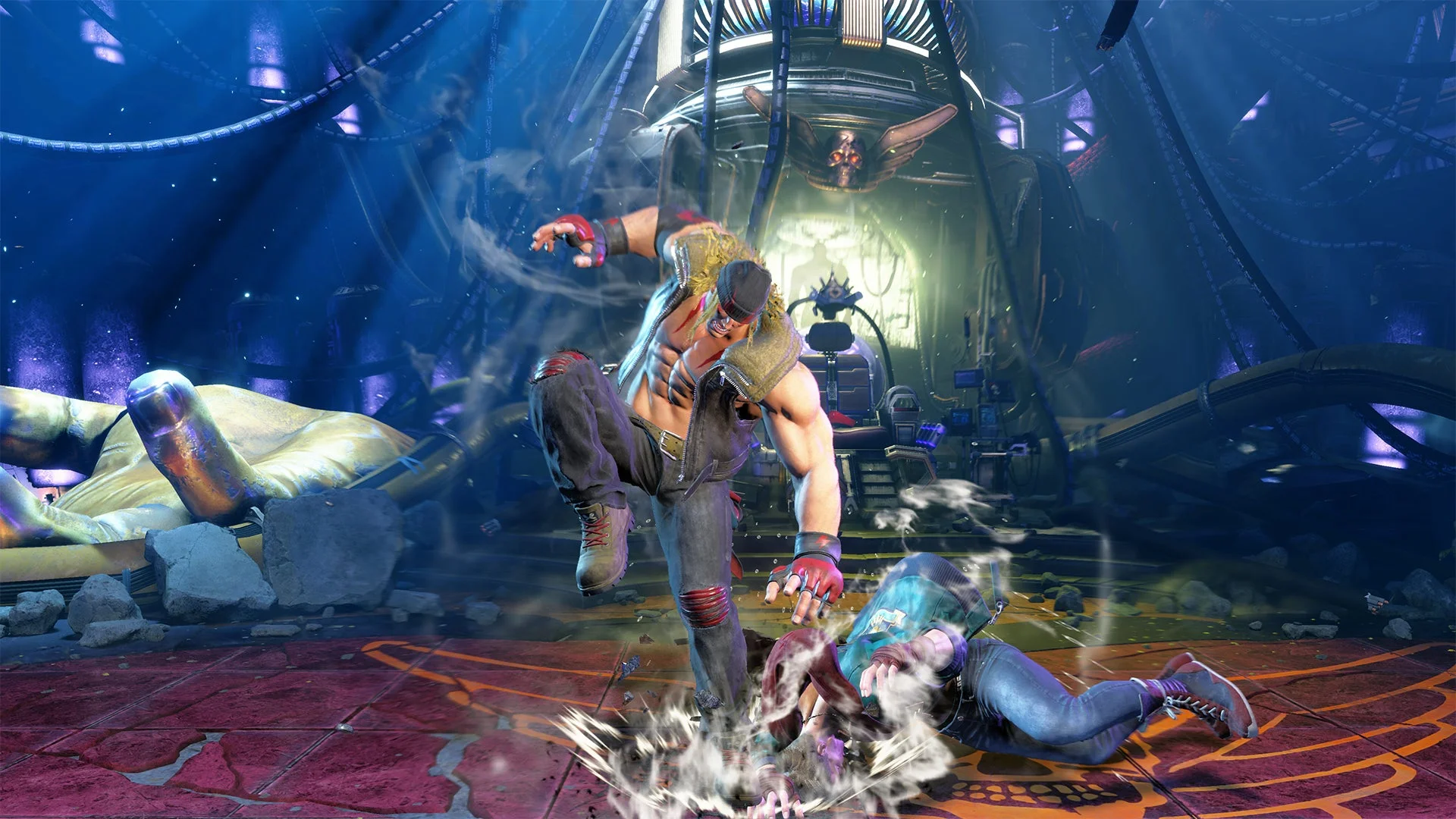 ヘビーラリアットで相手を攻撃するアレックスのゲーム画面