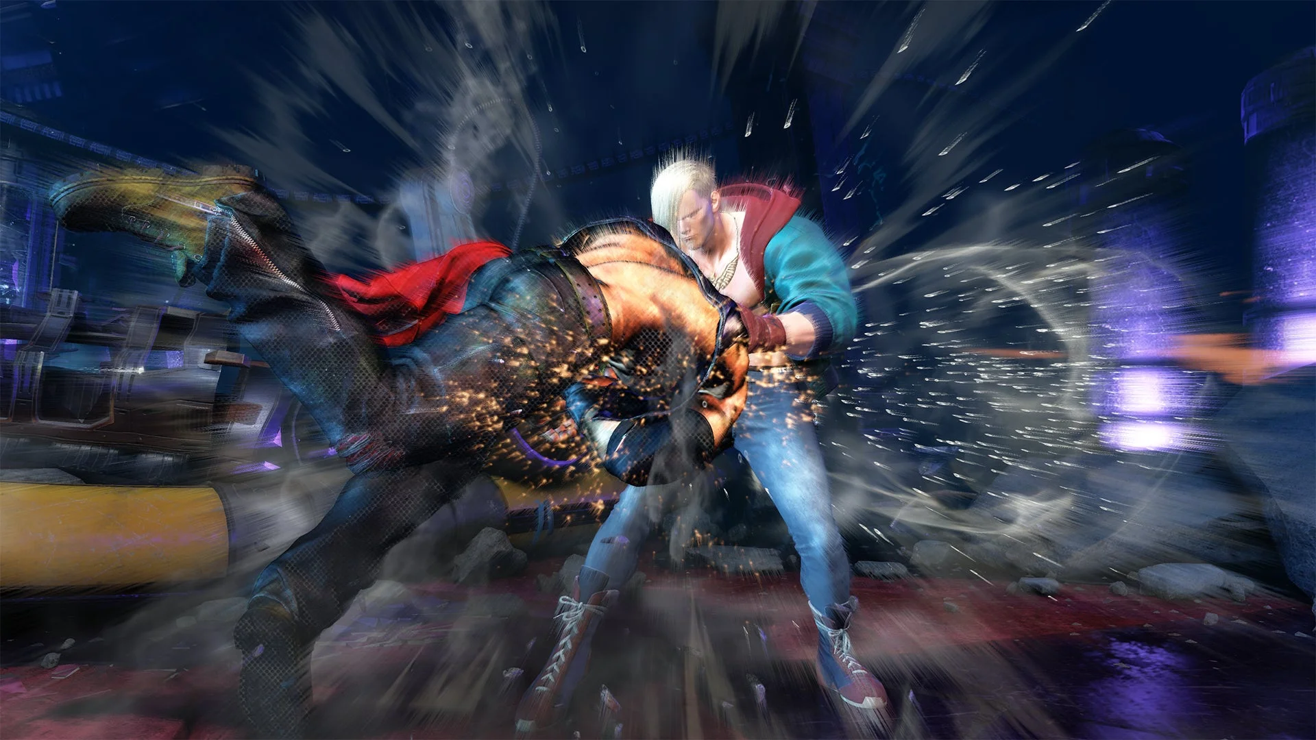 アレックスの代名詞的必殺技「パワーボム」のゲーム画面