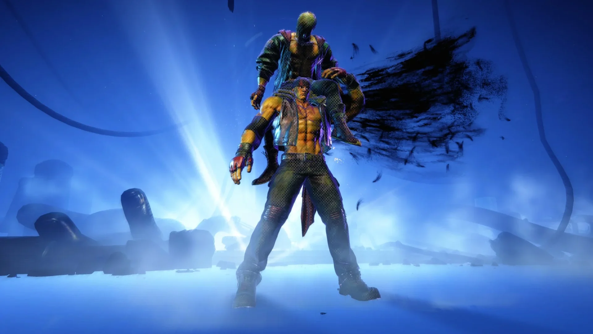 アレックスのレベル2スーパーアーツ「スレッジクロスハンマー」のゲーム画面