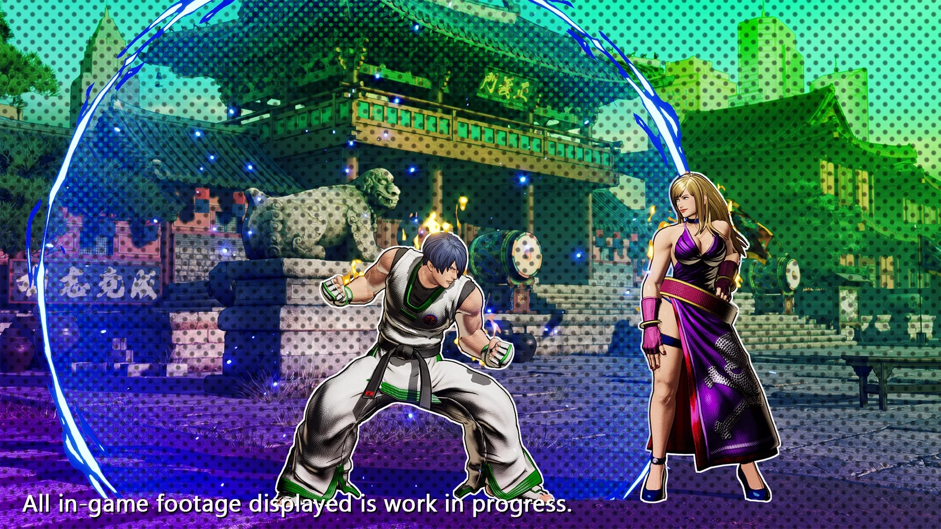 キム・ジェイフンとブルー・マリーのゲームプレイ画面