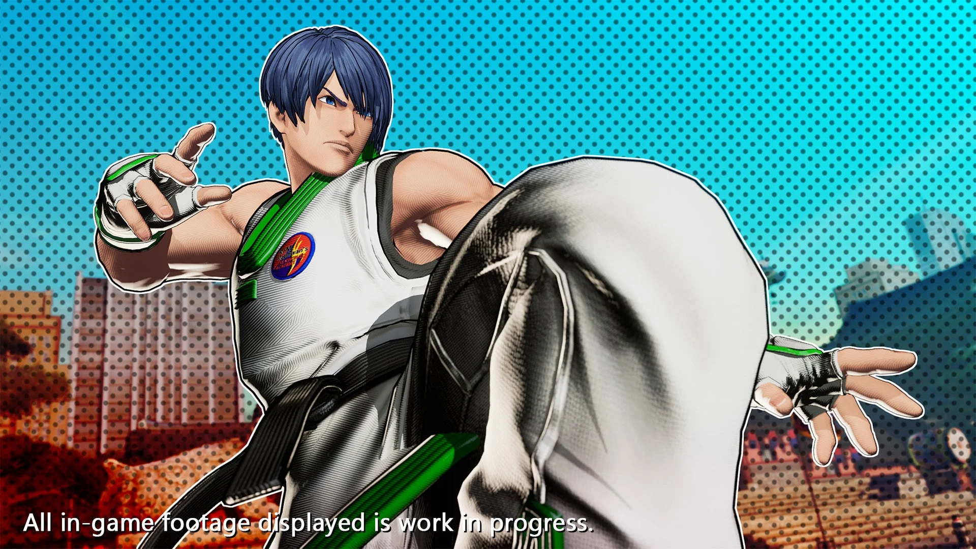 キム・ジェイフンが蹴りポーズをとるキャラクタービジュアル