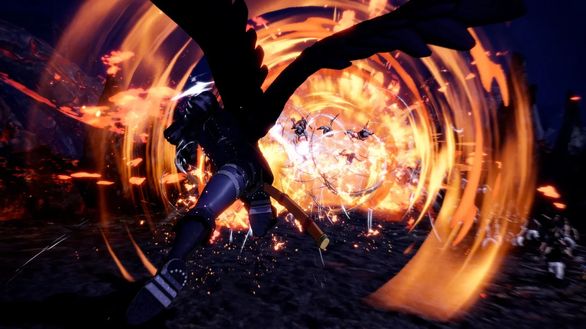 ONE PIECE 海賊無双4 キングの飛行攻撃で炎を放つ