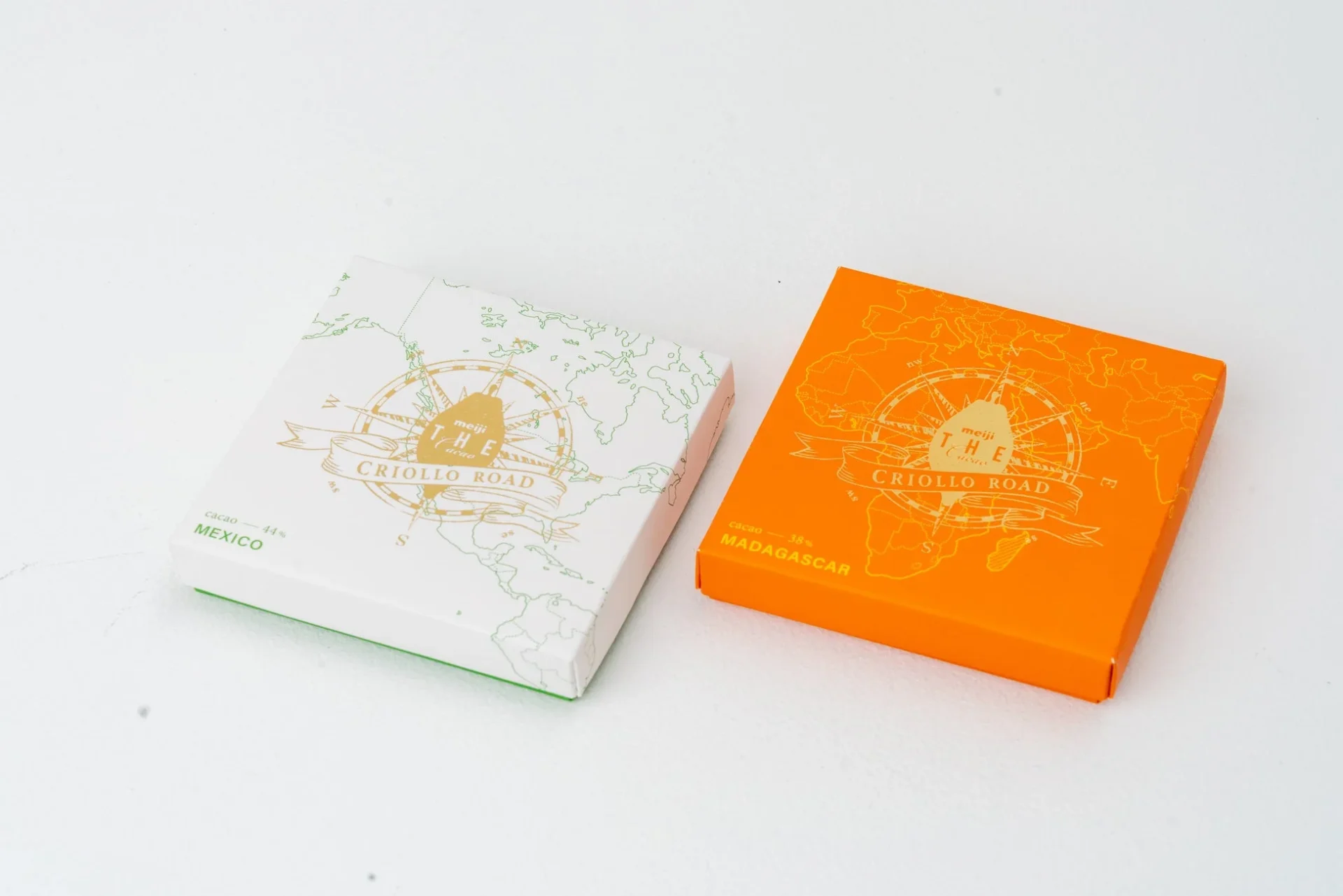 「meiji THE Cacao」のメキシコ産とマダガスカル産カカオのギフトボックス