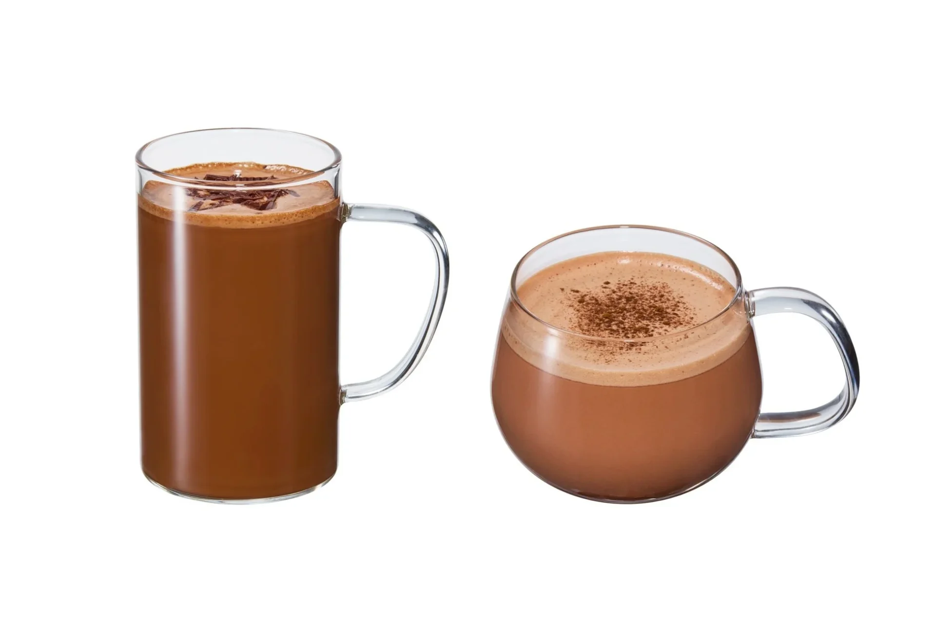 「ナッティカカオのカフェモカ」と「フルーティカカオのチャイラテ」