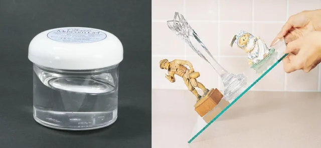 ガラス製品の転倒防止用接着剤「ミュージアムジェル」