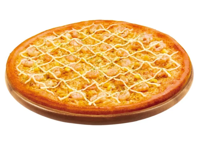 2種のエビとマヨネーズが絡む定番人気のピザ『たっぷりエビマヨネーズ』