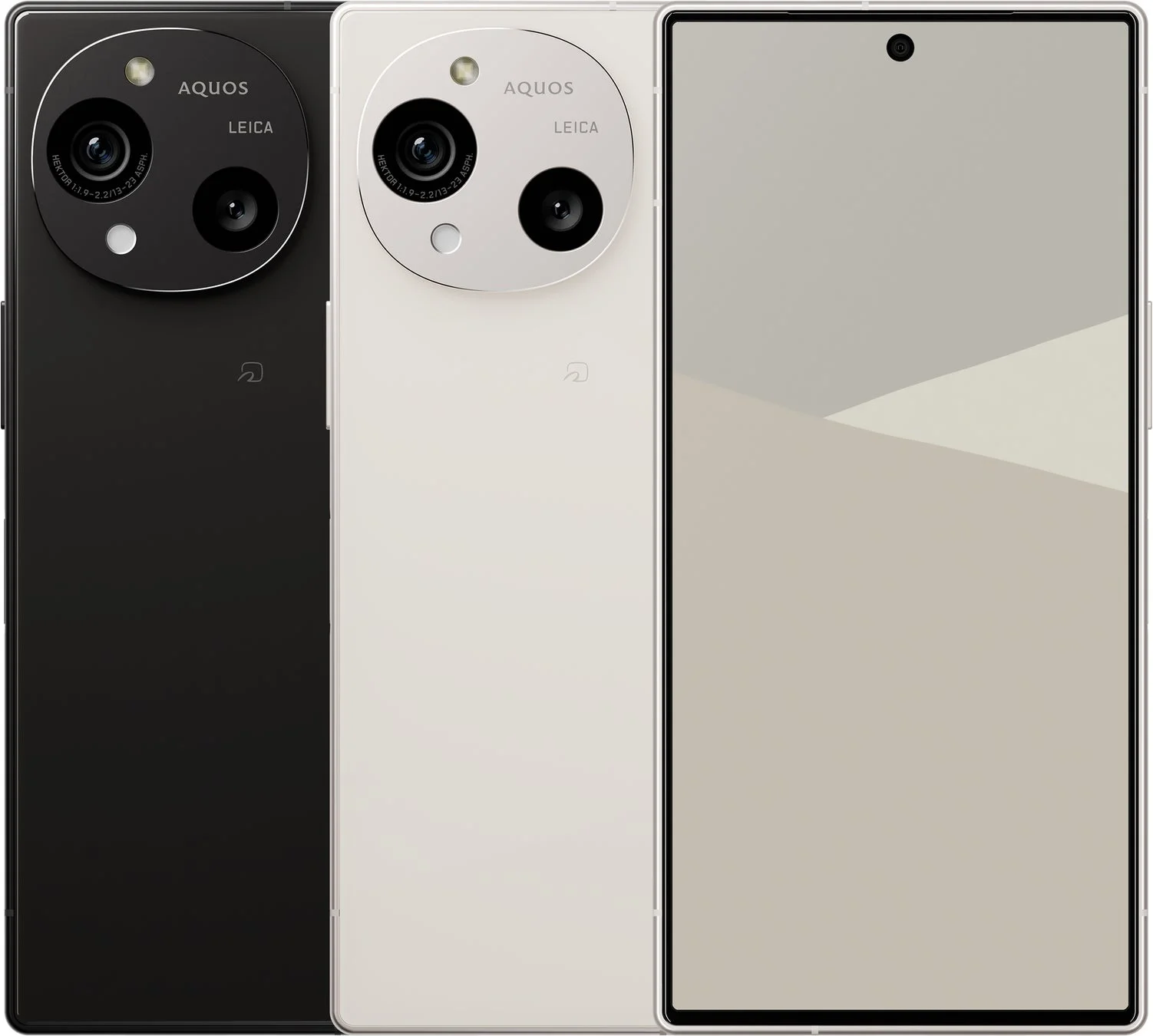 AQUOS R10の本体デザイン（カシミヤホワイトとチャコールブラック）