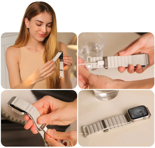 NEXXT PERCENT ProでApple Watchを充電する様子