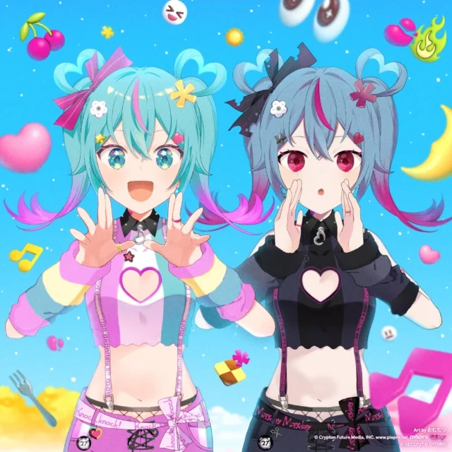 DECO*27プロデュースのデコミク(ライトネスとダークネス)キャラクター。