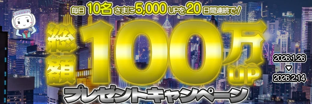 総額100万円分相当のゲーム内ポイントが当たるキャンペーンバナー