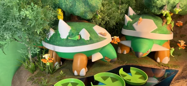 ドダイトスの背中にポケモンたちが乗るジオラマの一部