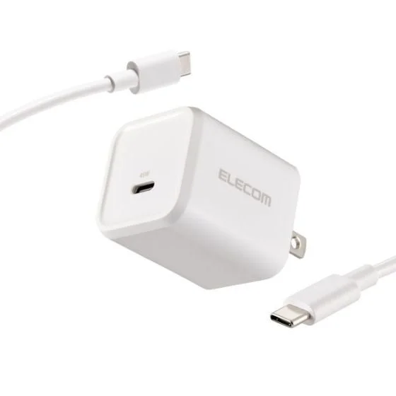 USB Power Delivery 45W AC充電器(C-Cケーブル付属/1.5m)ホワイト『MPA-AC12345WH』