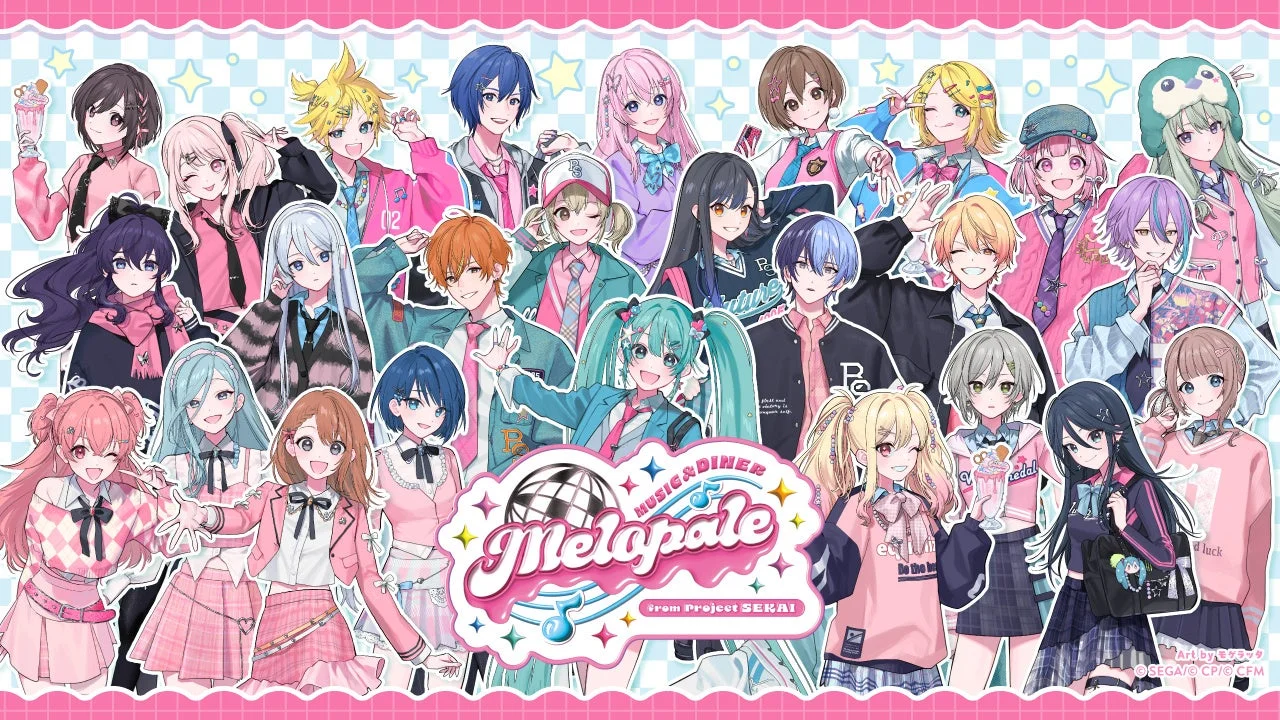 「MUSIC & DINER ~Melopale~」プロジェクトセカイの全キャラクター集合イラスト