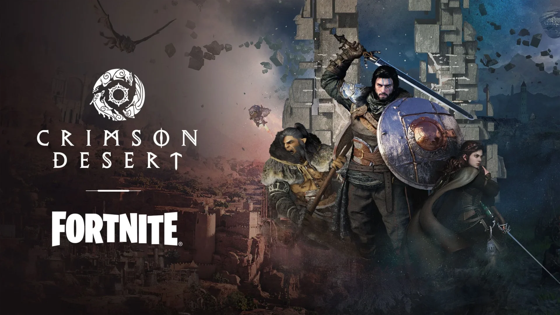 紅の砂漠とフォートナイトのコラボレーションキービジュアル