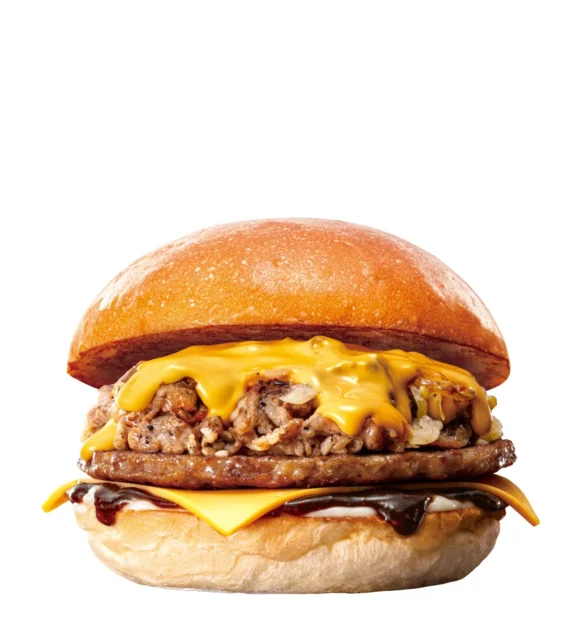 とろーりチーズと牛肉が特徴のフィリーチーズステーキバーガー