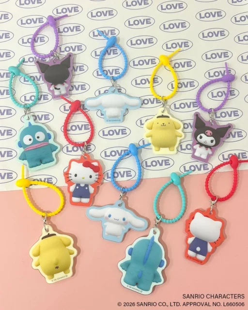 サンリオキャラクターズ3D風デザインのアクリルキーホルダー