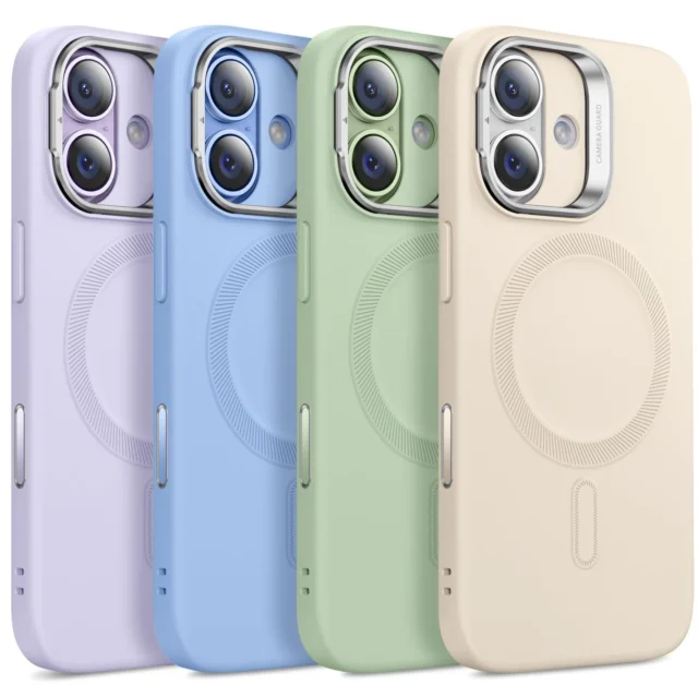 ESR Cloud ソフトマグネットケースのライトパープル、ライトブルー、ライトグリーン、ライトタンの4色