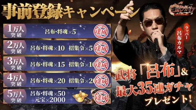 事前登録キャンペーン5万人達成報酬の内容