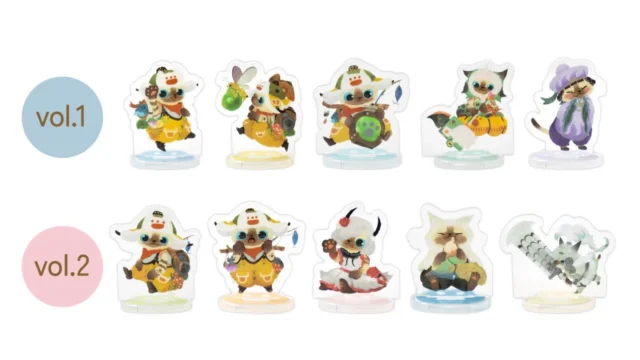 オトモアイルーコレクションのアクリルスタンドvol.1とvol.2全10種