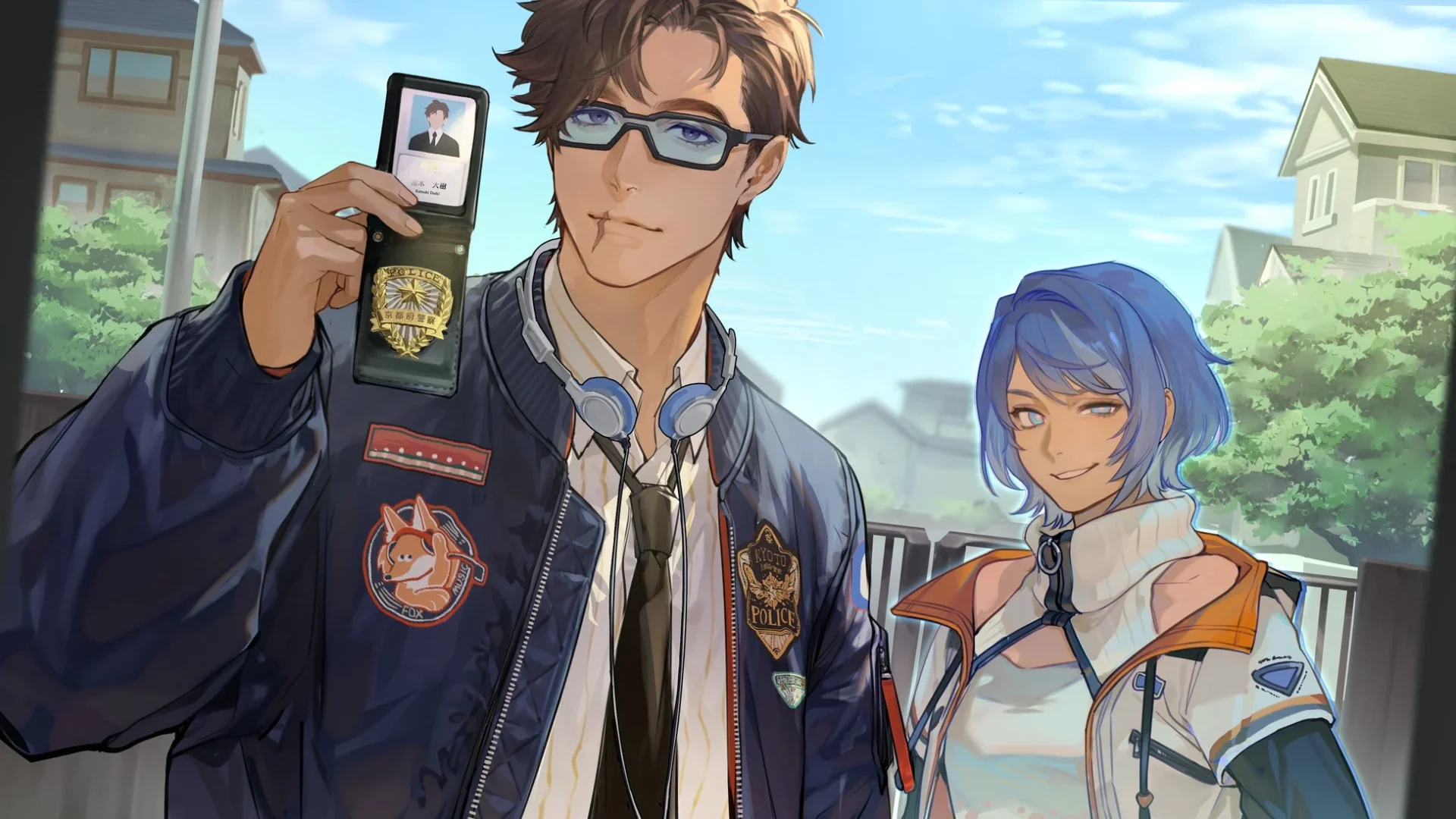 現代京都で事件を捜査する刑事・勝木大樹と技術者・クイン理音