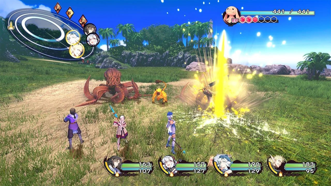 「うたわれるもの 白への道標」ゲーム画面:戦闘アクション