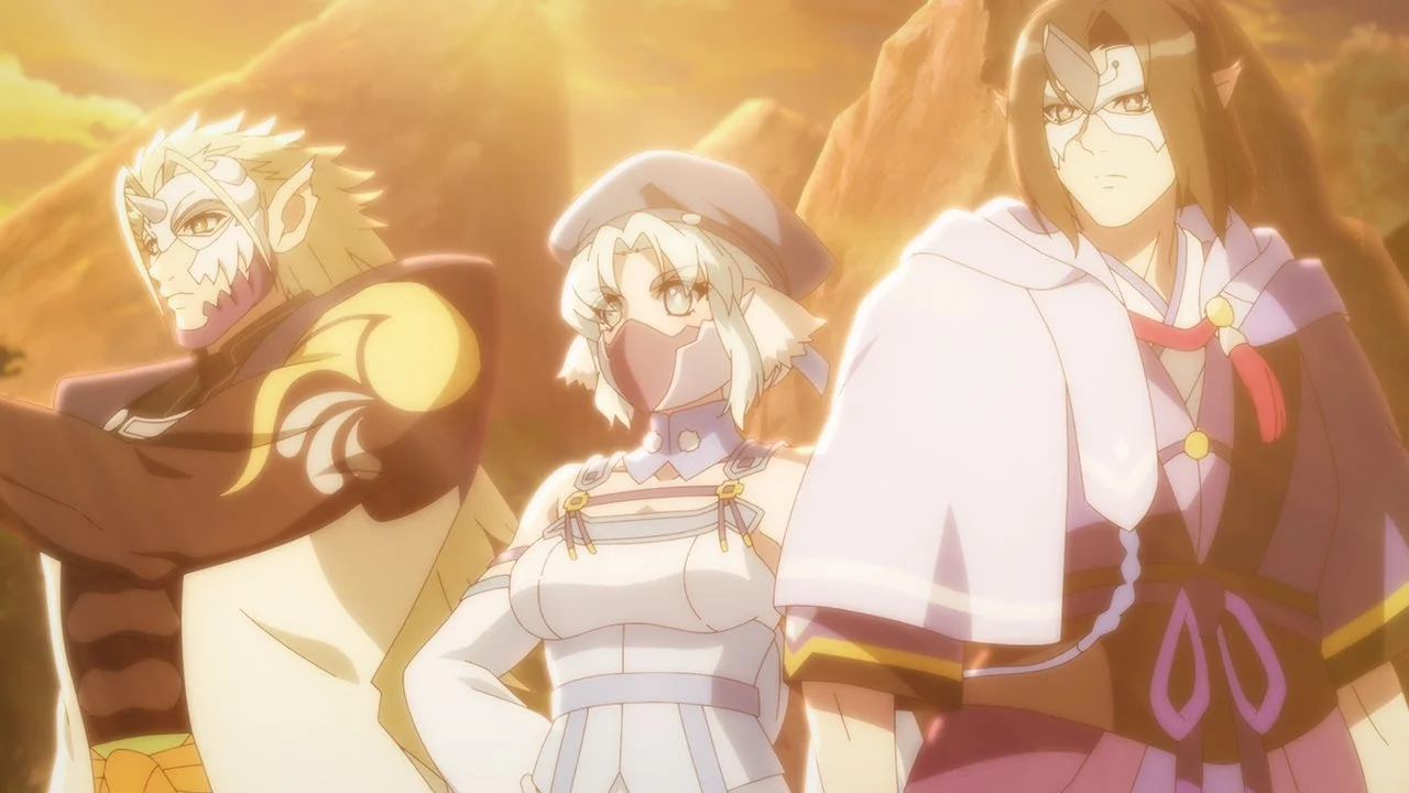 「うたわれるもの 白への道標」ゲーム画面:キャラクター集合