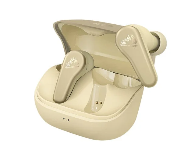 Victor HA-A110T ワイヤレスイヤホン アイボリーゴールド（ケースから出した状態）