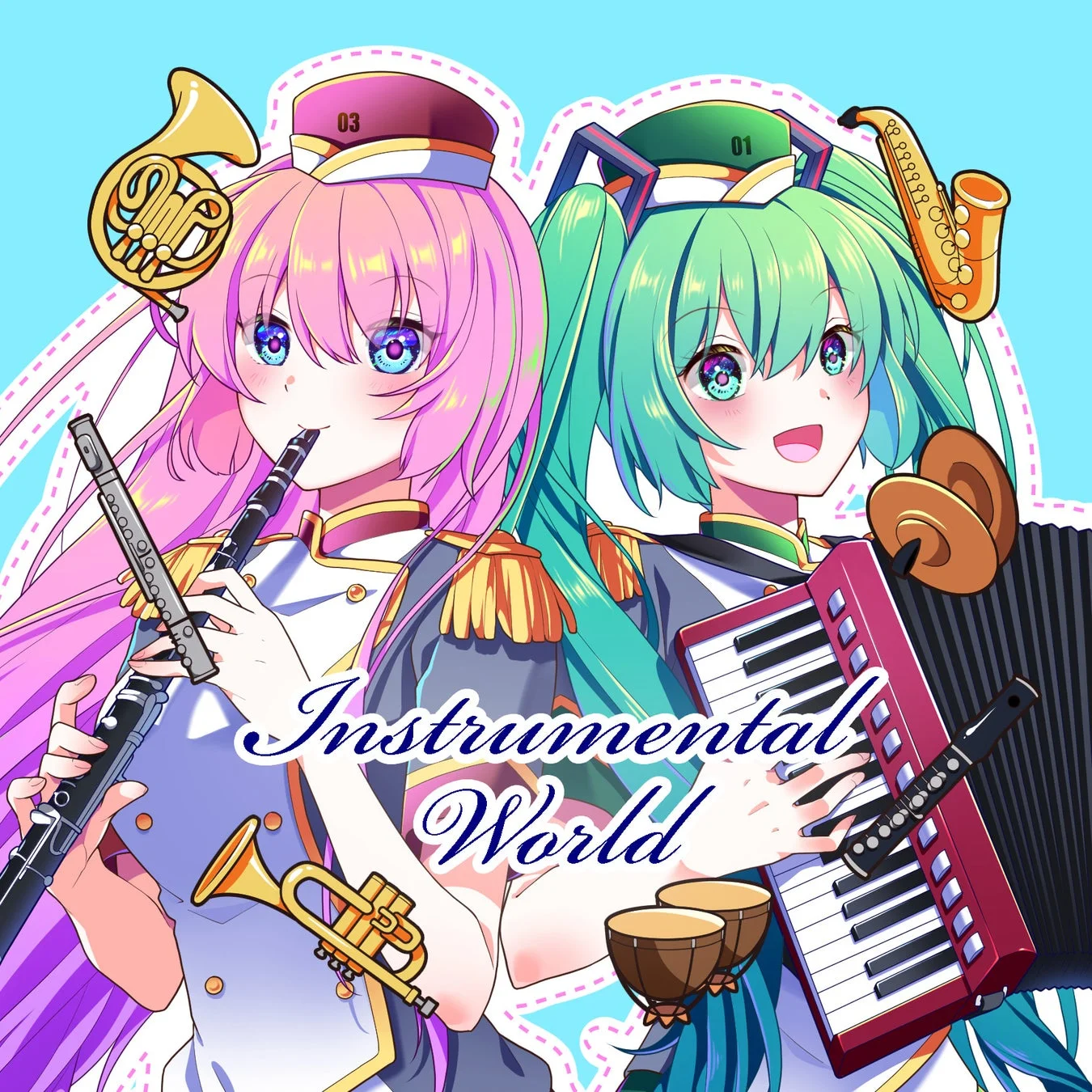 CielPによる巡音ルカと初音ミク歌唱アルバム『インストゥルメンタル・ワールド』のジャケット