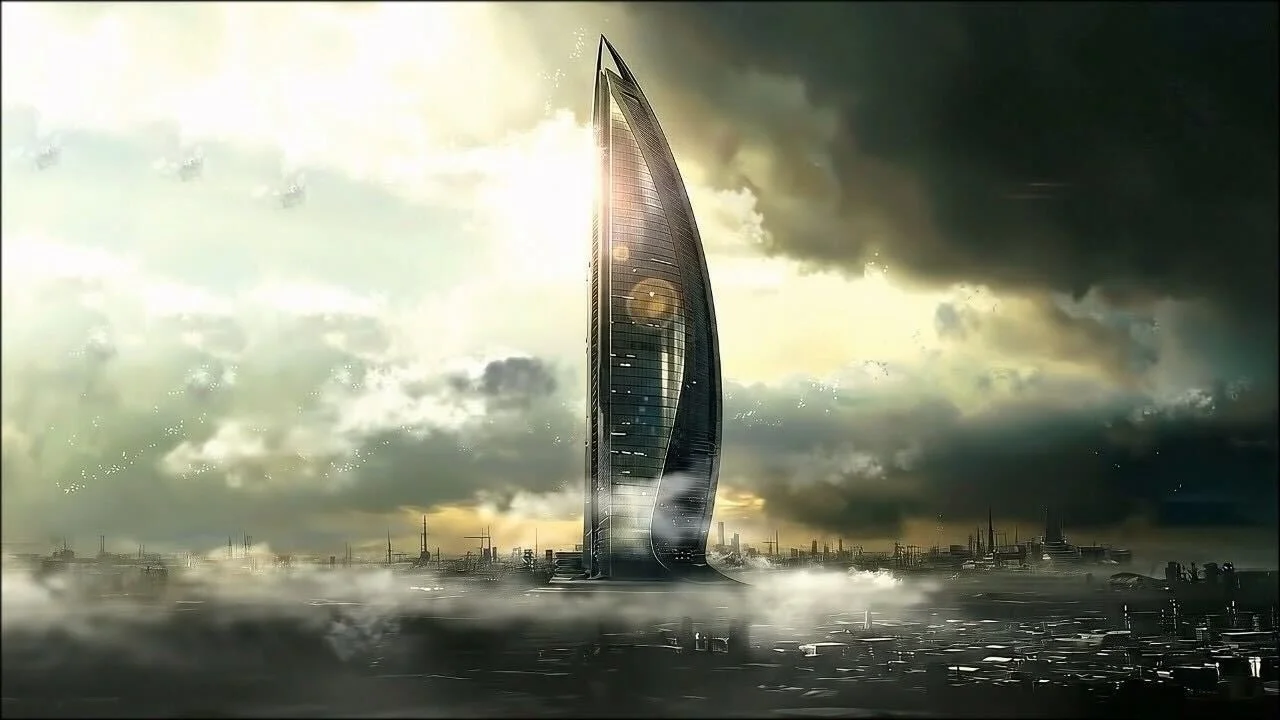 物語の舞台となる超高層複合施設「THE HASHIRA」