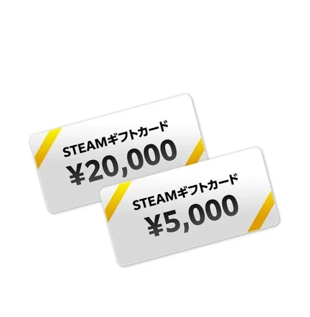 Wチャンス賞品のSteamギフトカード20,000円と5,000円