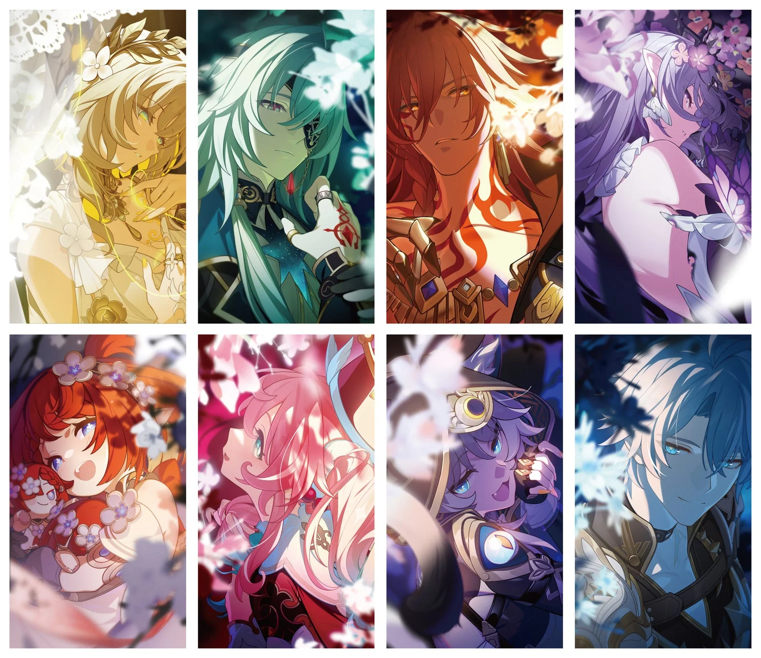 原神、崩壊：スターレイル、ゼンレスゾーンゼロなどの人気ゲームキャラクターイラスト群