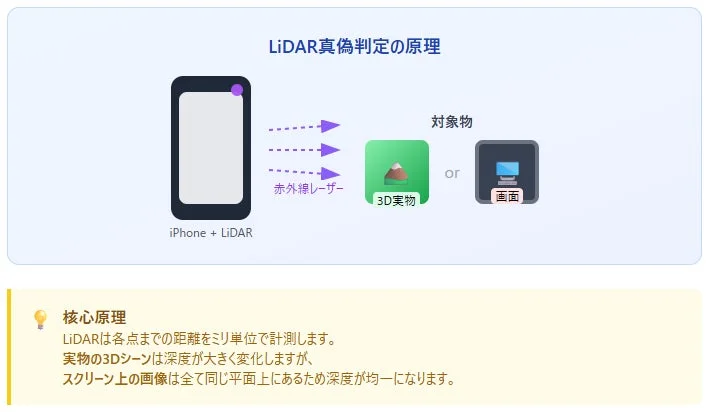 LiDARによる実物判定の原理図