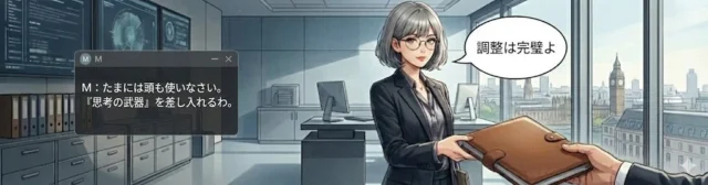 放送作家マネーペニーのキャラクターイラスト「調整は完璧よ」