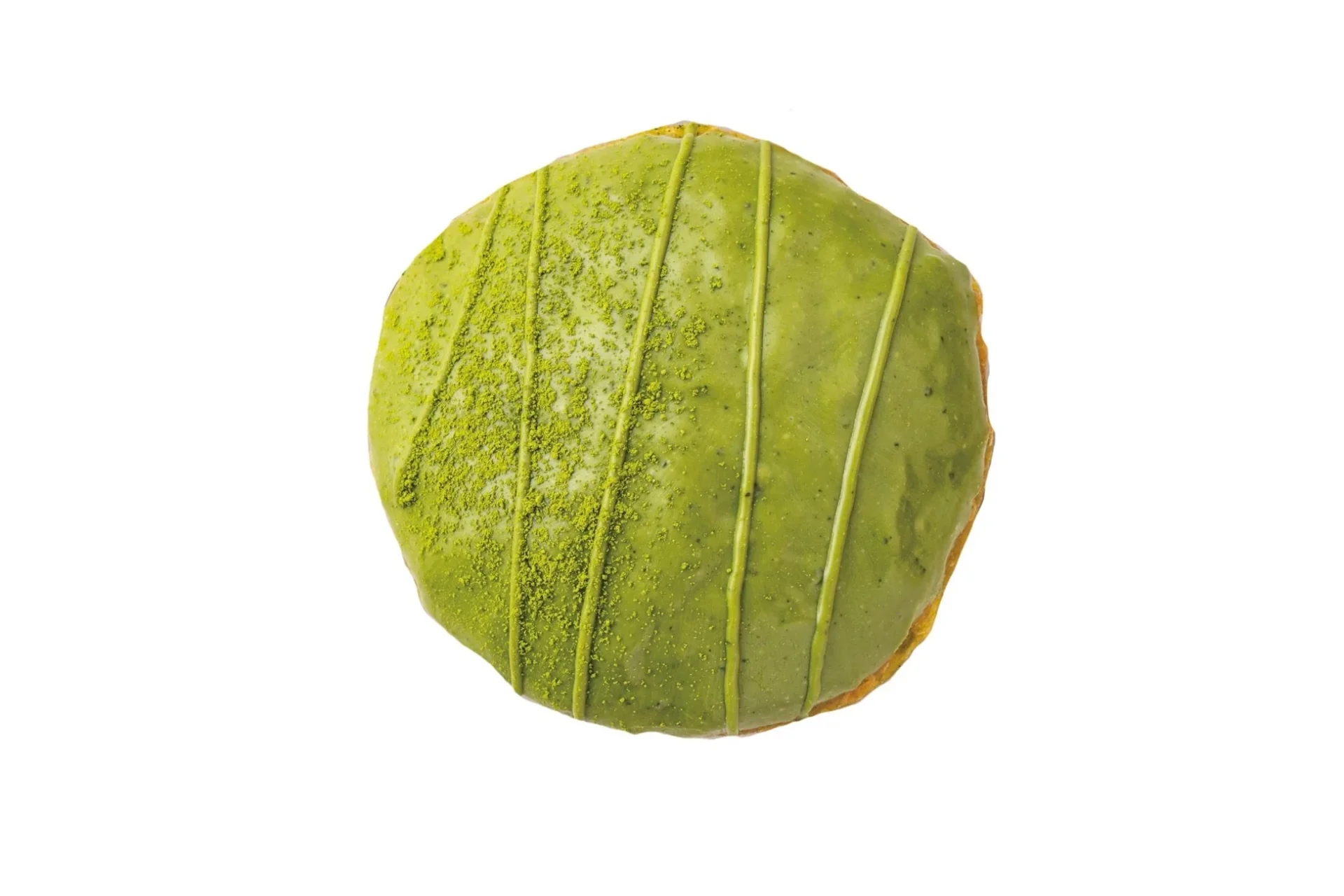 宇治抹茶チョコでコーティングされた宇治抹茶生マラサダ