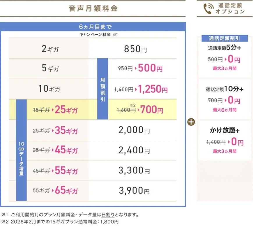 IIJmioハッピープライスキャンペーンの特典内容と料金イメージ