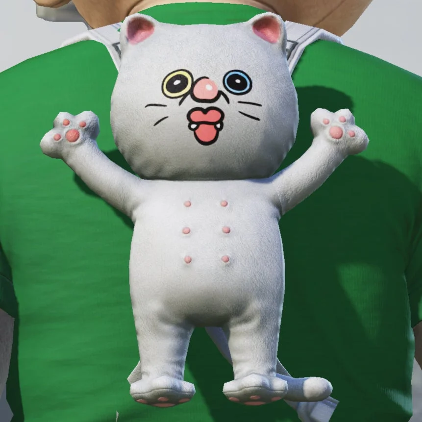『パンパンくんの日常』コラボの白いネコ型バックパックスキン