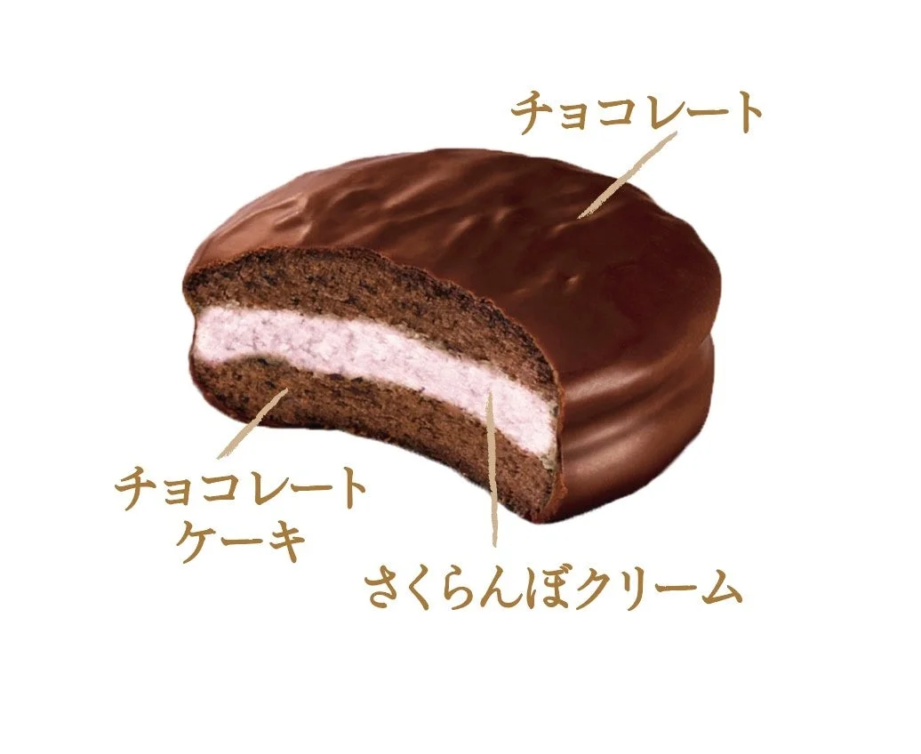 ことりっぷ 小さなチョコパイ＜白いくものさくらんぼのショートケーキ＞断面図
