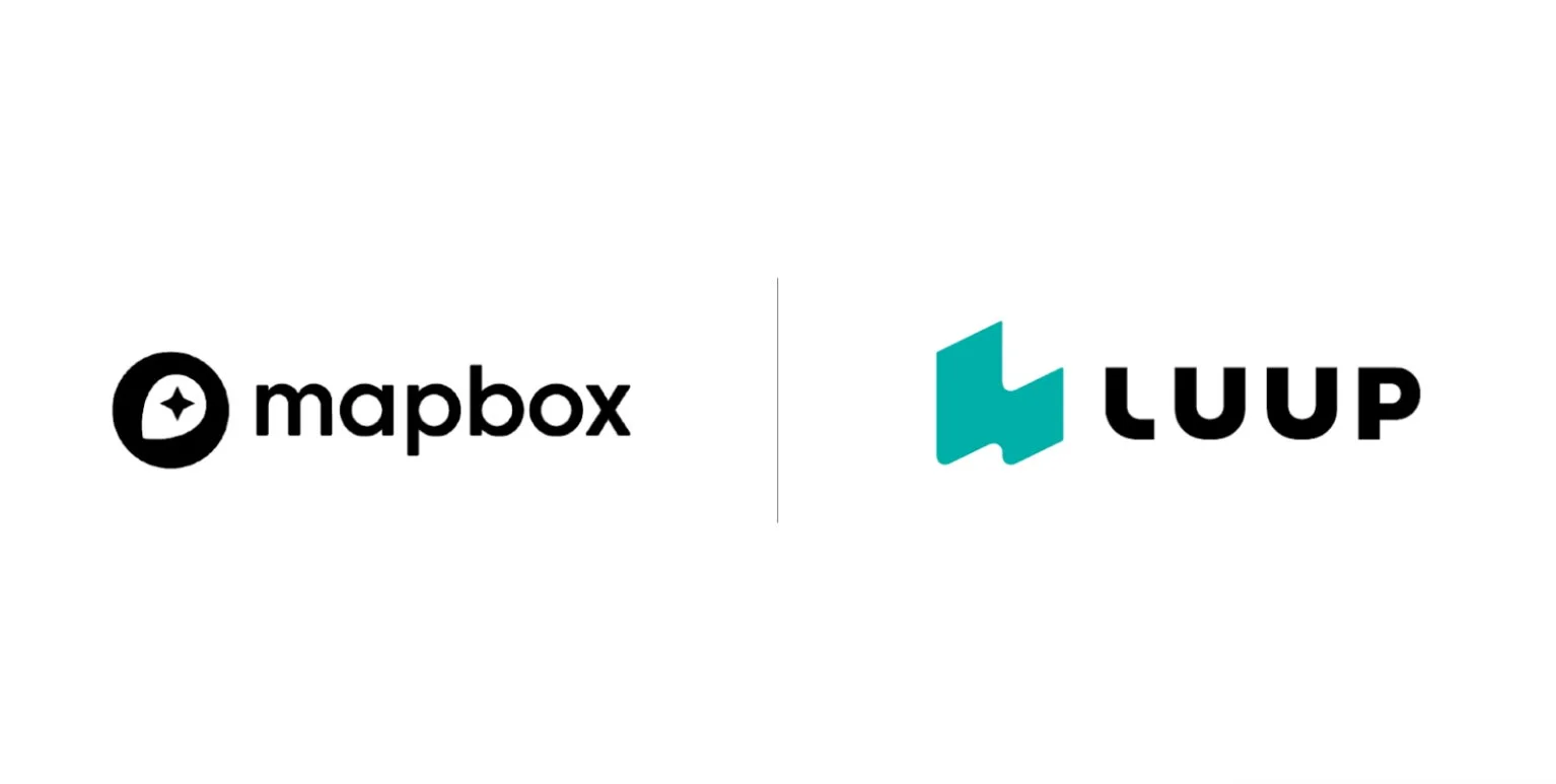 MapboxとLuupのロゴ。提携を示すビジュアル
