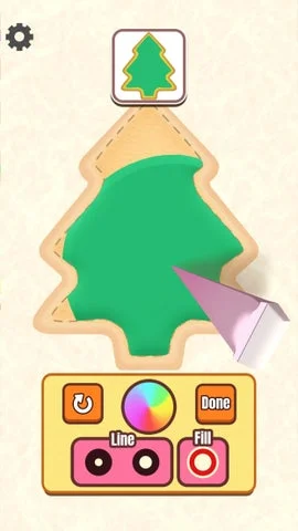 『Icing Cookie』のクッキーをデコレーションするゲーム画面