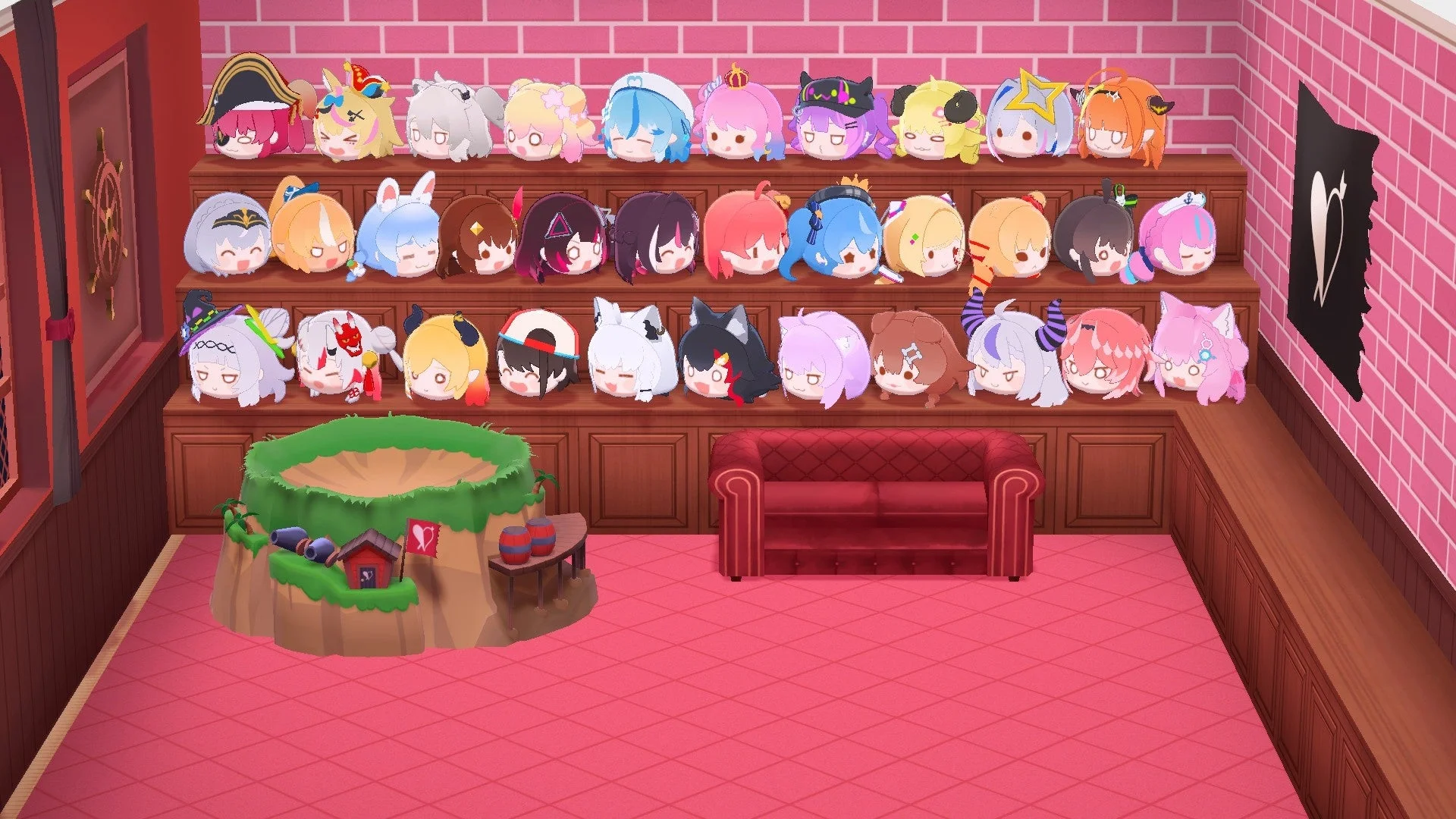 救い出したホロライブメンバーを飾るコレクション部屋