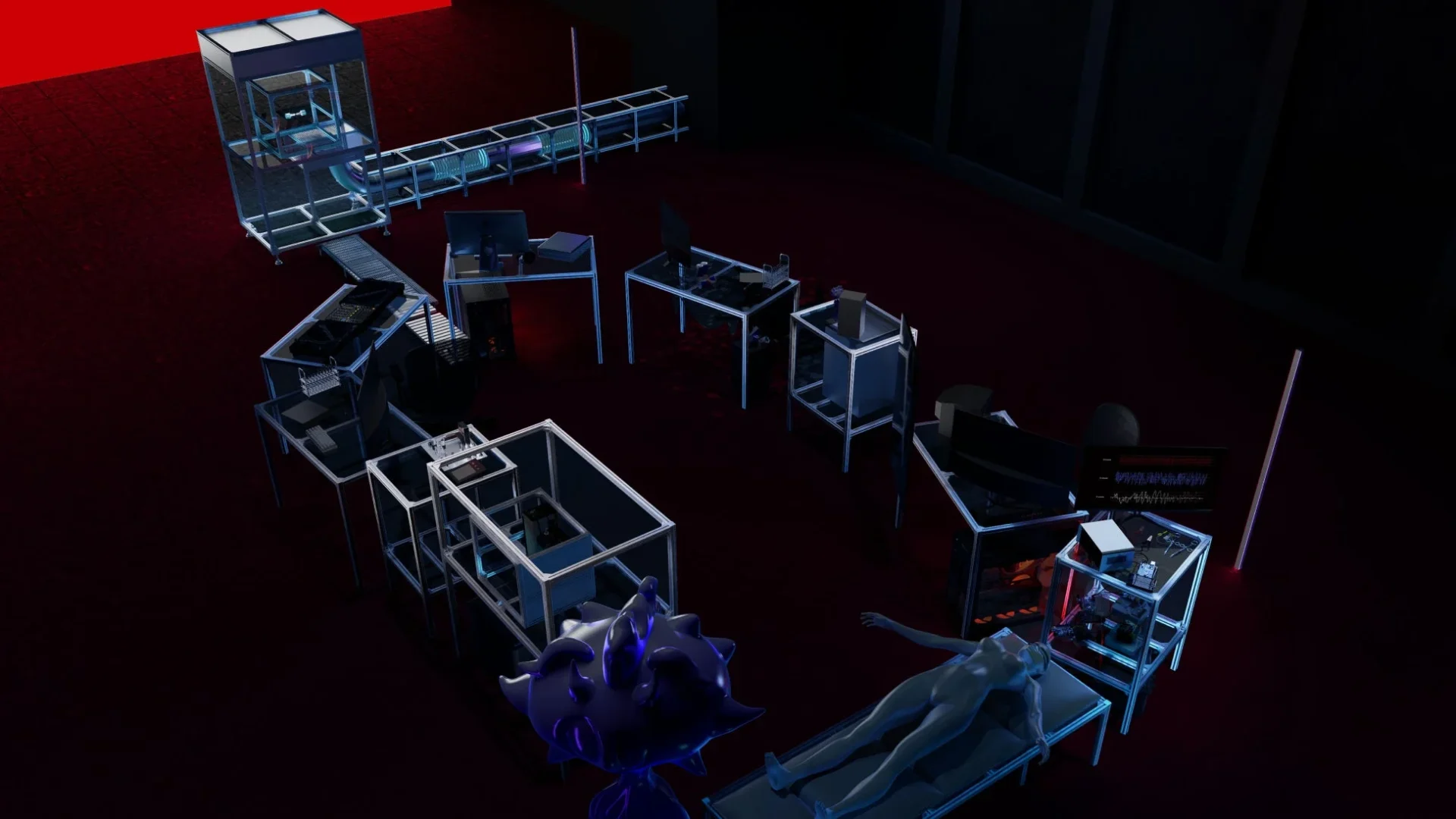 渋谷PARCOに移設されたLOM BABYのオフィス兼ラボの展示風景