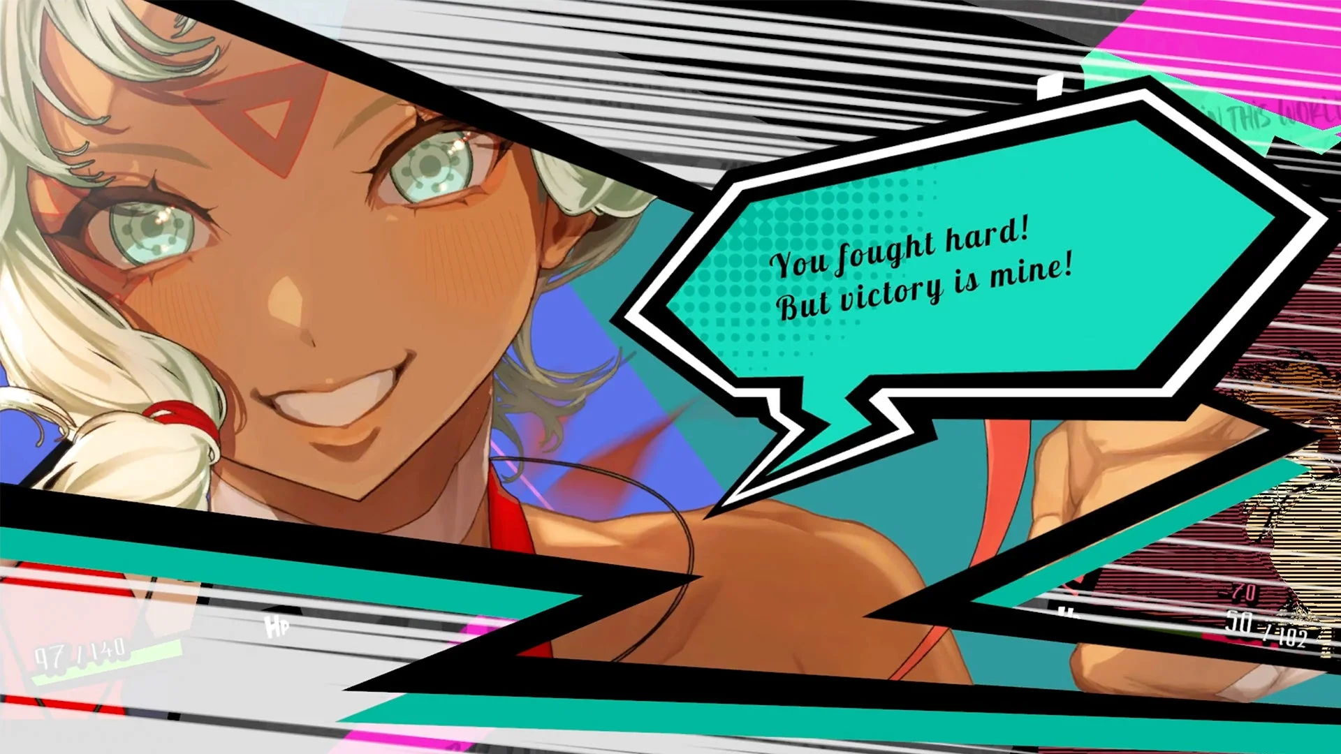 『ANTHEM#9』のキャラクターのセリフ表示と表情がアップになったゲーム画面