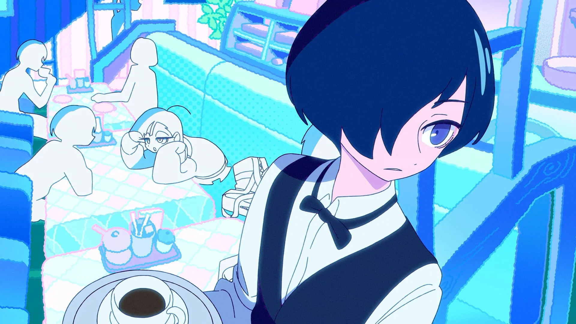 MVシーン：カフェで働くキャラクター