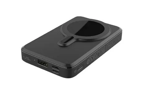 キャンペーン対象のマグネット式ワイヤレス充電モバイルバッテリー（10,000mAh）の製品写真。