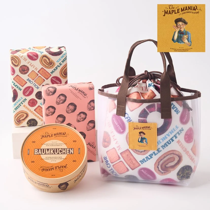ザ・メープルマニアのバウムクーヘン、クッキー、トートバッグ