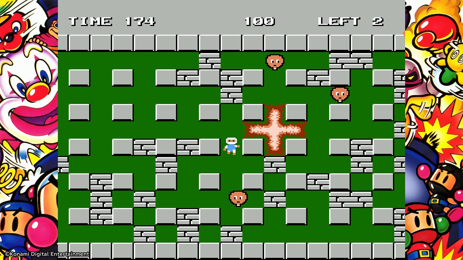 1991年に発売された『ボンバーマンII』のゲーム画面